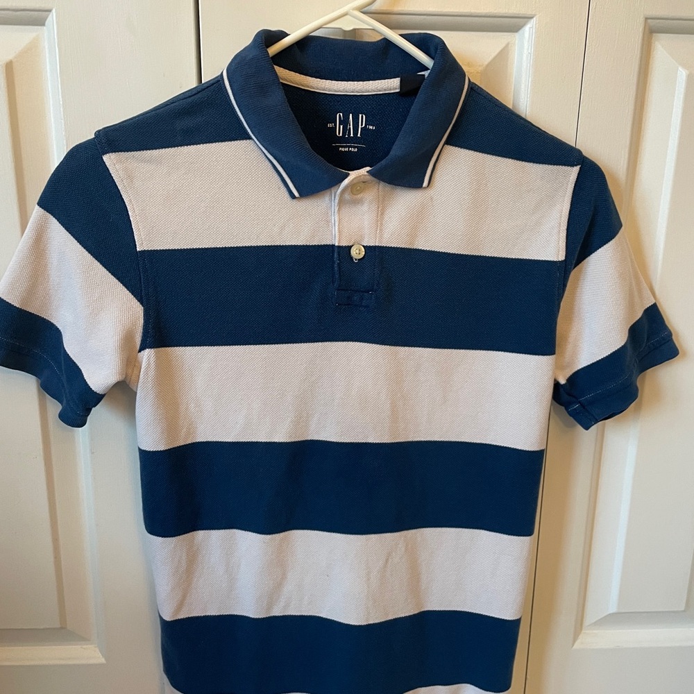 GAP Kids Navy‎ and White Polo Shirt Size 8
